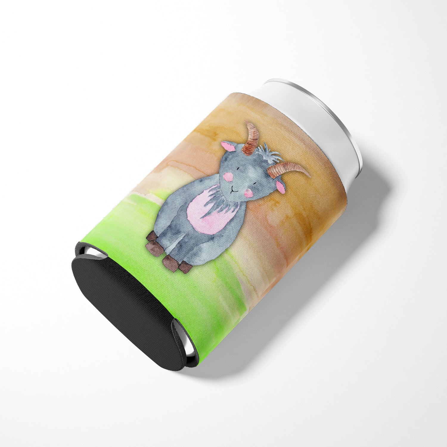 Goat Watercolor Can or Bottle Hugger Cooler Sleeve for Standard 12 oz Cans, Insulated Foam Beer & Soda Can Hugger Reusable