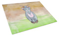 Goat Watercolor Cutting Board Tempered Glass Kitchen Cutting Surface, Heat Resistant Chopping, Non-Slip Feet, Food Prep & Serving