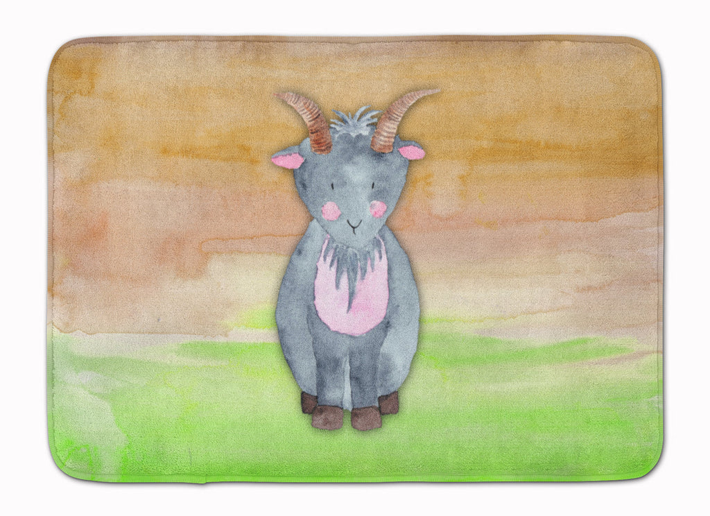 Goat Watercolor Memory Foam Kitchen Mat Machine Washable Anti-Fatigue Cushion Comfort Bath or Kitchen Rug