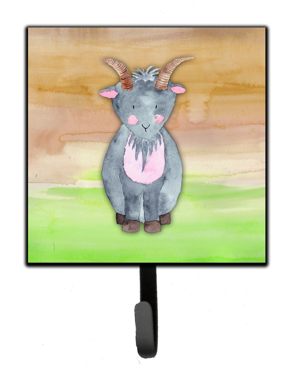 Goat Watercolor Leash or Key Holder Wall Hooks, Key Hooks Holder, Coat Rack Wall Mount, Coat Hooks, Hooks for Hanging Keys, Towels, Aprons, Leashes