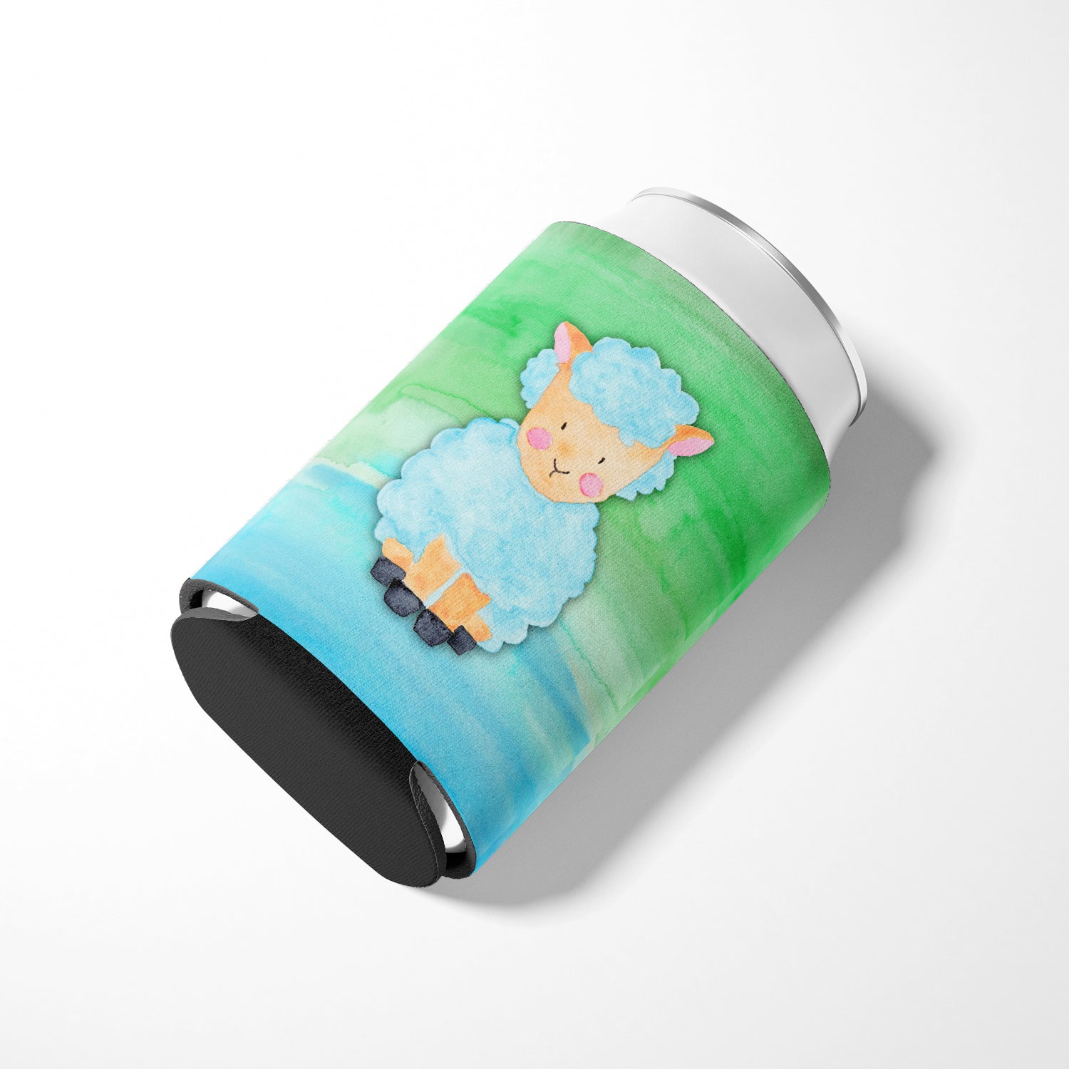 Sheep Lamb Watercolor Can or Bottle Hugger Cooler Sleeve for Standard 12 oz Cans, Insulated Foam Beer & Soda Can Hugger Reusable
