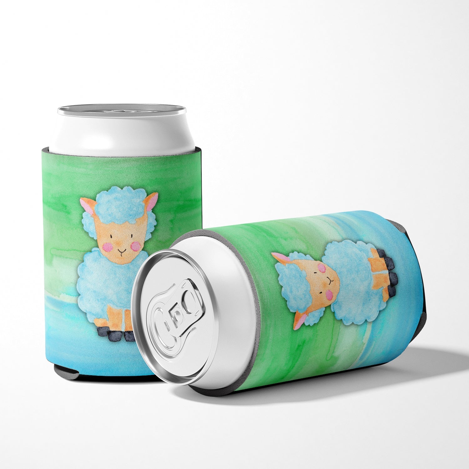 Sheep Lamb Watercolor Can or Bottle Hugger Cooler Sleeve for Standard 12 oz Cans, Insulated Foam Beer & Soda Can Hugger Reusable