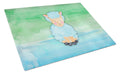 Sheep Lamb Watercolor Cutting Board Tempered Glass Kitchen Cutting Surface, Heat Resistant Chopping, Non-Slip Feet, Food Prep & Serving