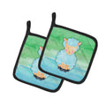 Sheep Lamb Watercolor Pot Holder Set of 2 Heat Resistant Quilted Hot Pads 7.5 x 7.5 Inch, Insulated Kitchen Trivets for Cooking & Baking