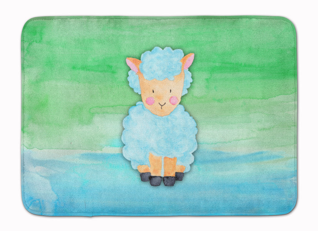 Sheep Lamb Watercolor Memory Foam Kitchen Mat Machine Washable Anti-Fatigue Cushion Comfort Bath or Kitchen Rug
