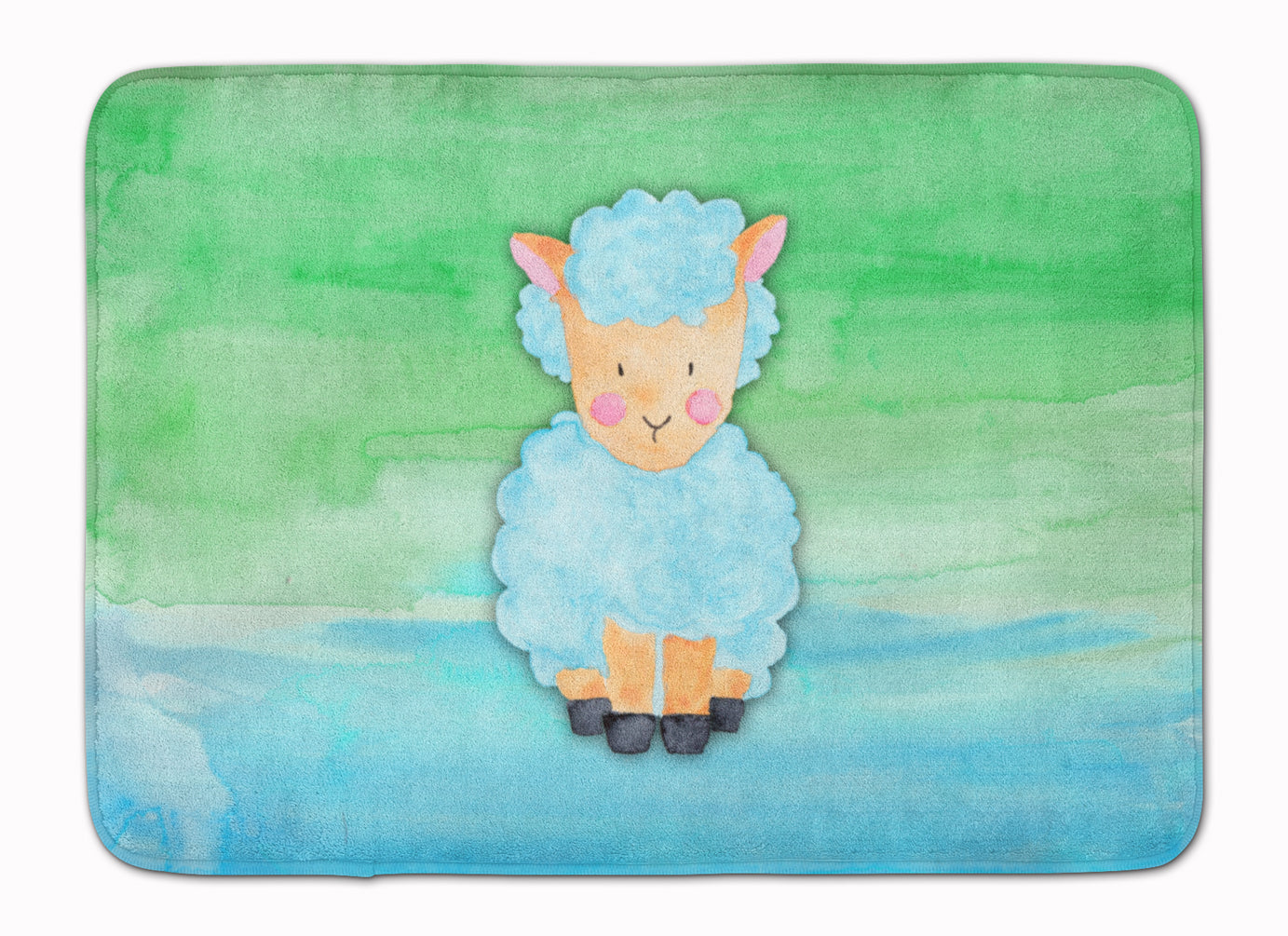 Sheep Lamb Watercolor Memory Foam Kitchen Mat Machine Washable Anti-Fatigue Cushion Comfort Bath or Kitchen Rug
