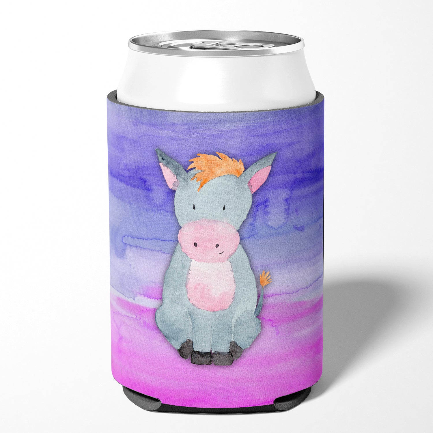 Donkey Watercolor Can or Bottle Hugger Cooler Sleeve for Standard 12 oz Cans, Insulated Foam Beer & Soda Can Hugger Reusable