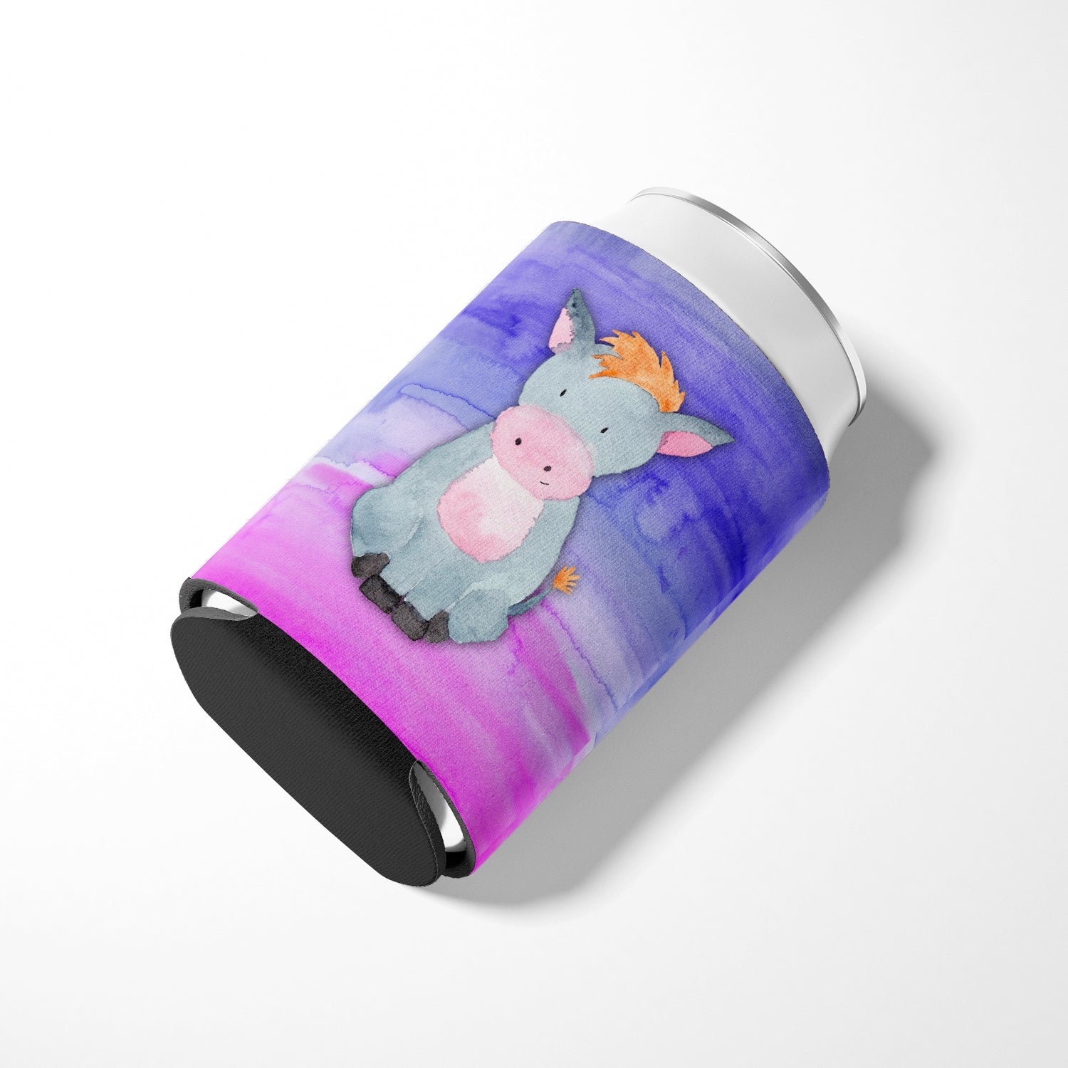 Donkey Watercolor Can or Bottle Hugger Cooler Sleeve for Standard 12 oz Cans, Insulated Foam Beer & Soda Can Hugger Reusable