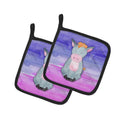 Donkey Watercolor Pot Holder Set of 2 Heat Resistant Quilted Hot Pads 7.5 x 7.5 Inch, Insulated Kitchen Trivets for Cooking & Baking