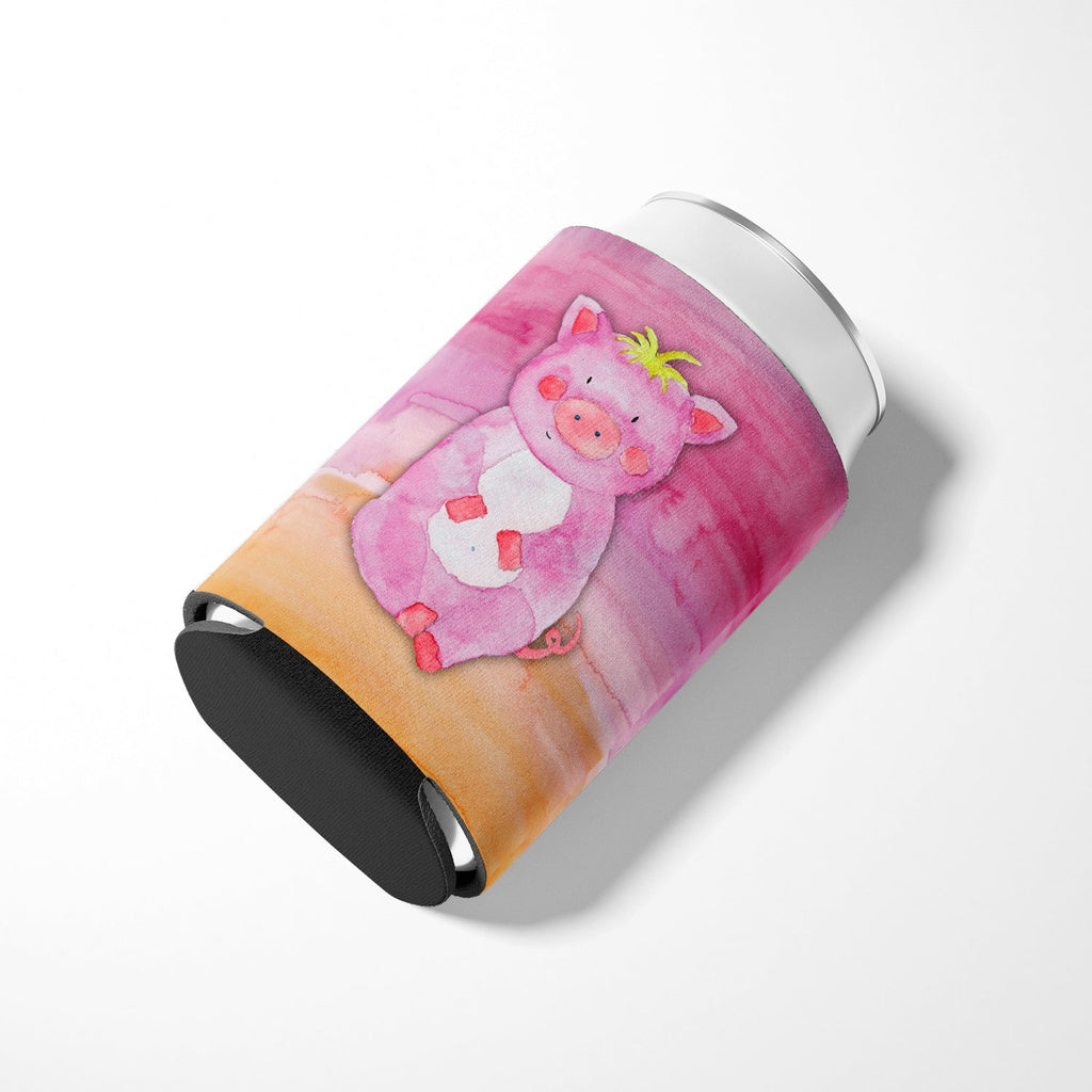 Pig Watercolor Can or Bottle Hugger Cooler Sleeve for Standard 12 oz Cans, Insulated Foam Beer & Soda Can Hugger Reusable