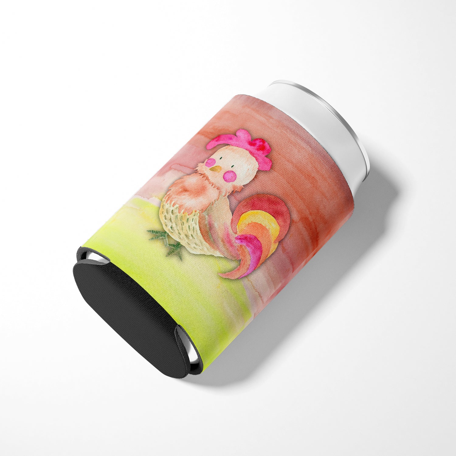 Rooster Watercolor Can or Bottle Hugger Cooler Sleeve for Standard 12 oz Cans, Insulated Foam Beer & Soda Can Hugger Reusable