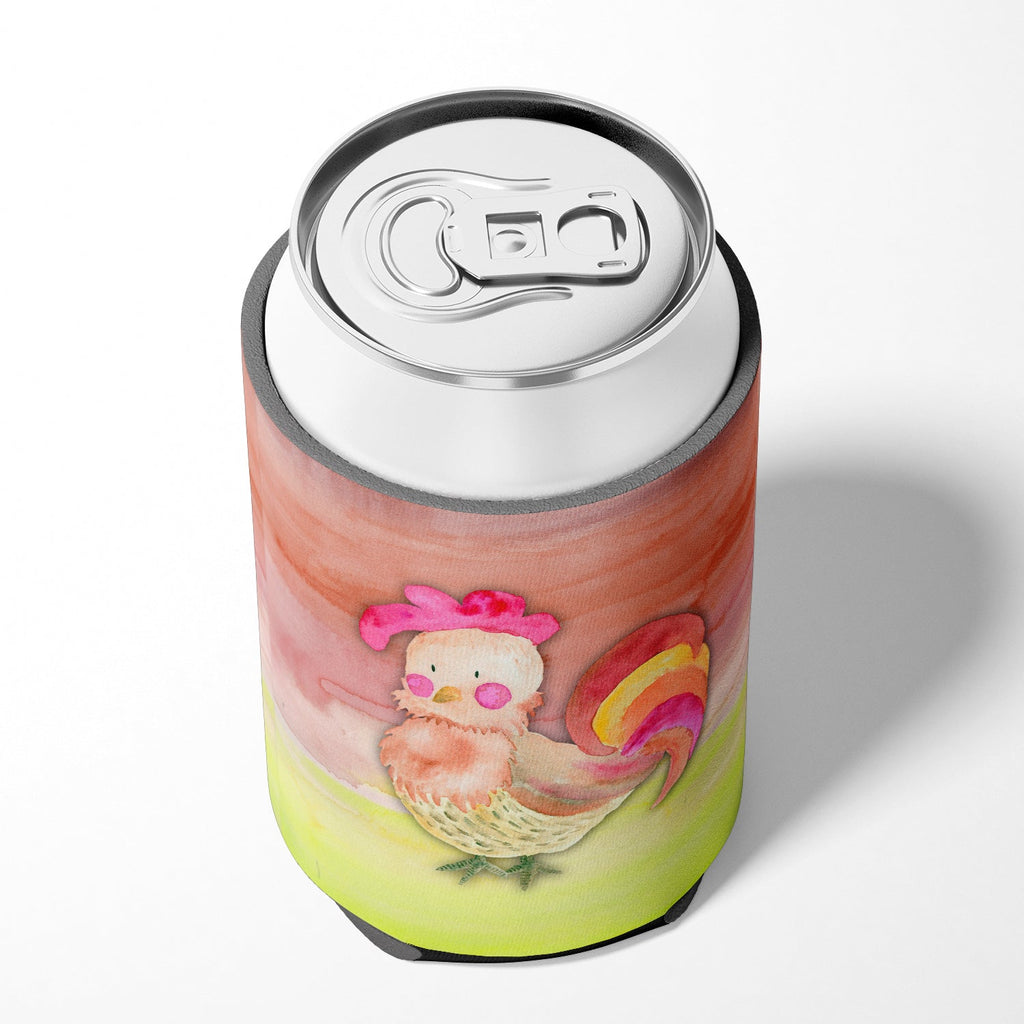 Rooster Watercolor Can or Bottle Hugger Cooler Sleeve for Standard 12 oz Cans, Insulated Foam Beer & Soda Can Hugger Reusable
