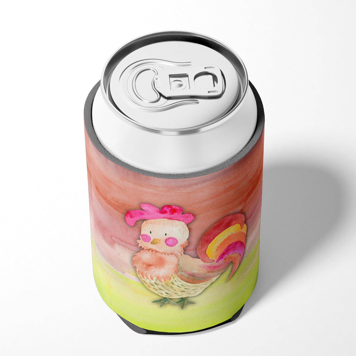 Rooster Watercolor Can or Bottle Hugger Cooler Sleeve for Standard 12 oz Cans, Insulated Foam Beer & Soda Can Hugger Reusable