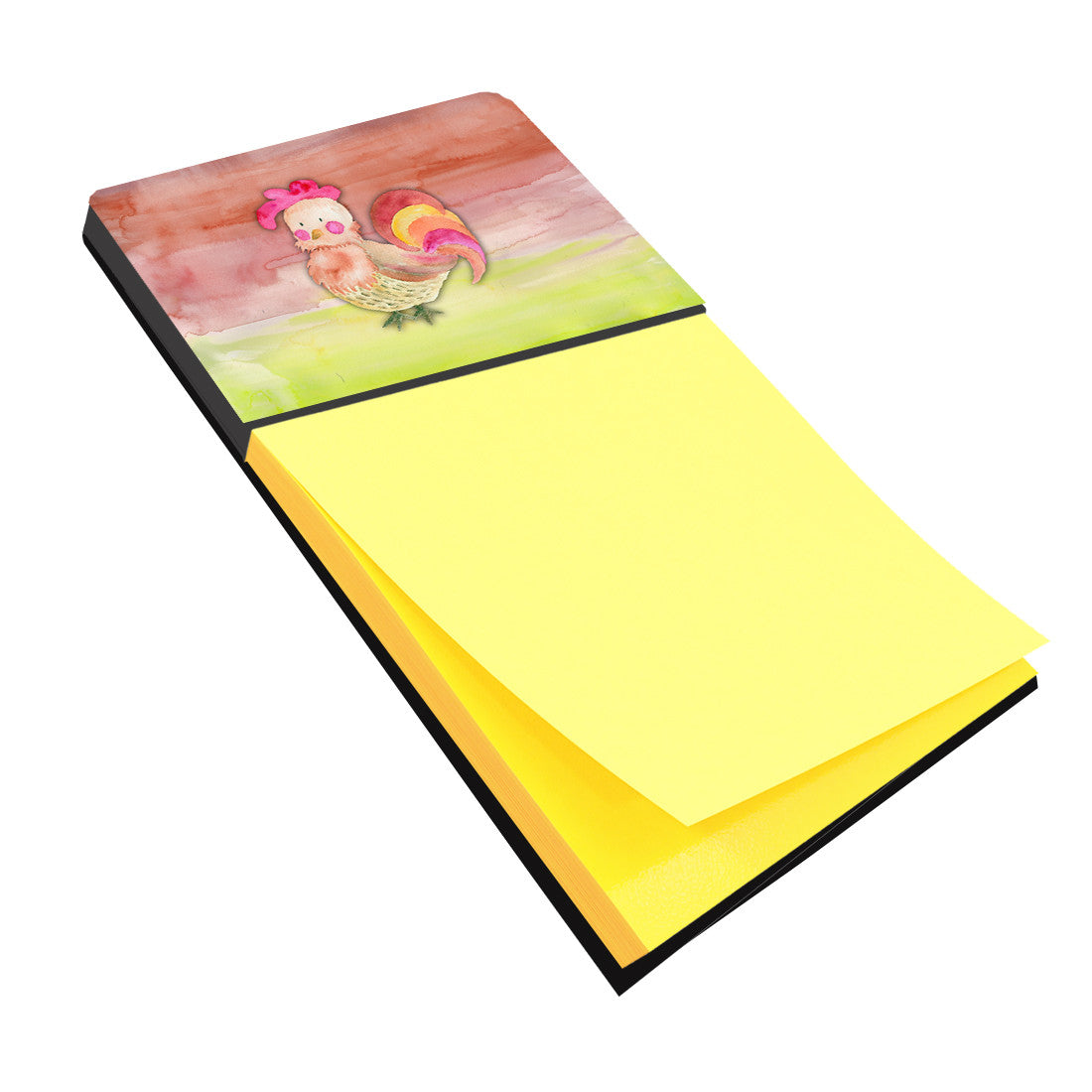 Rooster Watercolor Watercolor Sticky Note Holder Refillable Dispenser Desk Accessory 3x3 Pad Gift