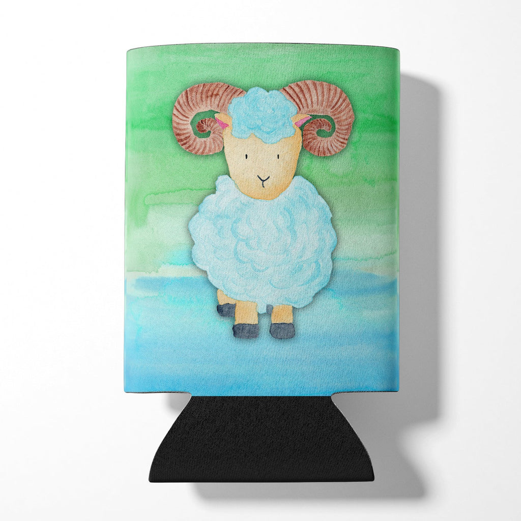 Ram Sheep Watercolor Can or Bottle Hugger Cooler Sleeve for Standard 12 oz Cans, Insulated Foam Beer & Soda Can Hugger Reusable