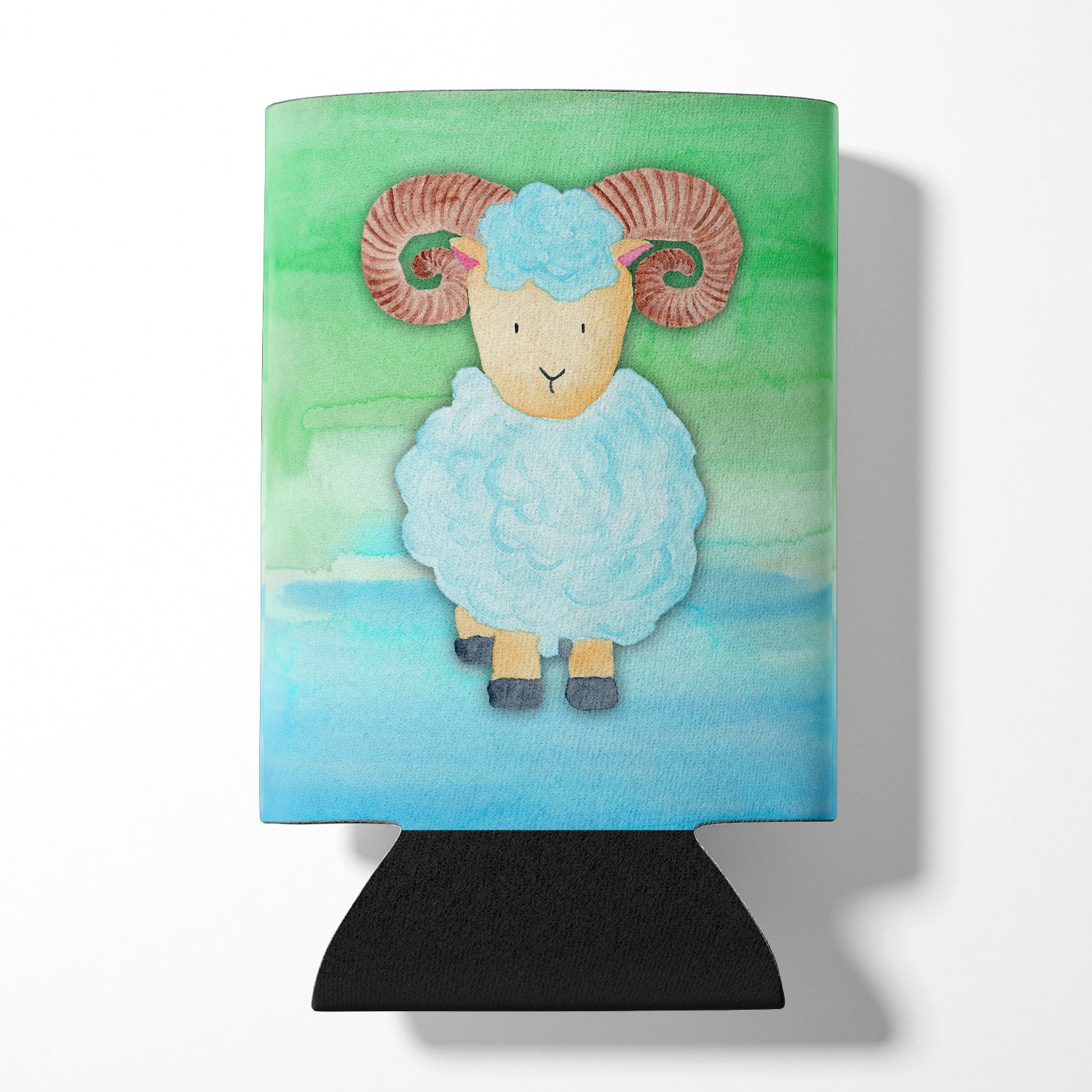 Ram Sheep Watercolor Can or Bottle Hugger Cooler Sleeve for Standard 12 oz Cans, Insulated Foam Beer & Soda Can Hugger Reusable