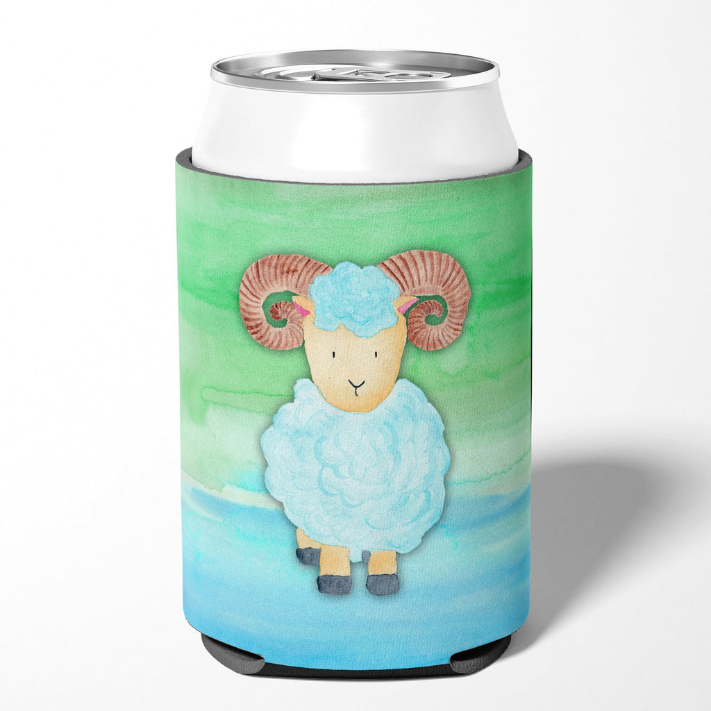 Ram Sheep Watercolor Can or Bottle Hugger Cooler Sleeve for Standard 12 oz Cans, Insulated Foam Beer & Soda Can Hugger Reusable