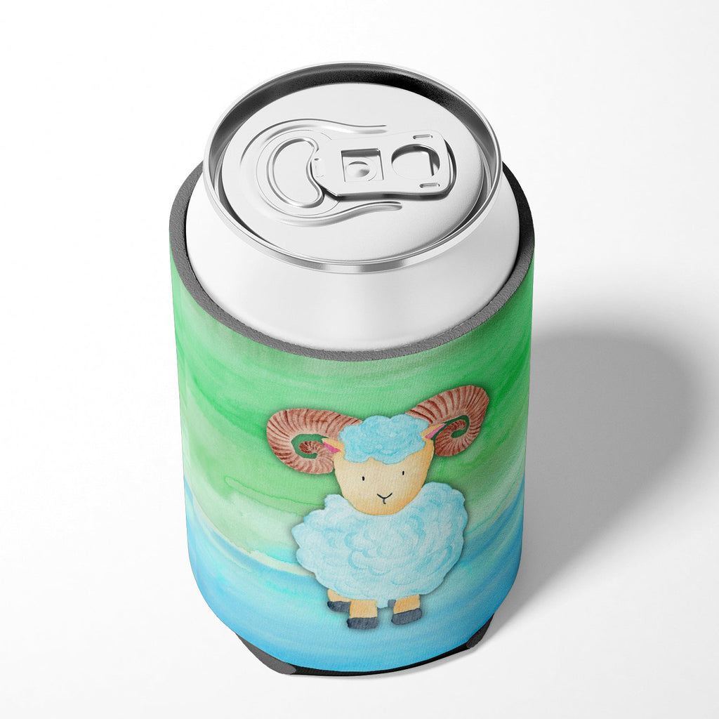 Ram Sheep Watercolor Can or Bottle Hugger Cooler Sleeve for Standard 12 oz Cans, Insulated Foam Beer & Soda Can Hugger Reusable