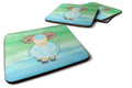 Ram Sheep Watercolor Foam Coasters Set of 4 Cup Coasters for Indoor Outdoor, Tabletop Protection, Anti Slip, Mouse pad Material