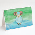 Ram Sheep Watercolor Greeting Cards Pack of 8 Blank Cards with Envelopes Whimsical A7 Size 5x7