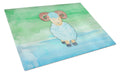 Ram Sheep Watercolor Cutting Board Tempered Glass Kitchen Cutting Surface, Heat Resistant Chopping, Non-Slip Feet, Food Prep & Serving