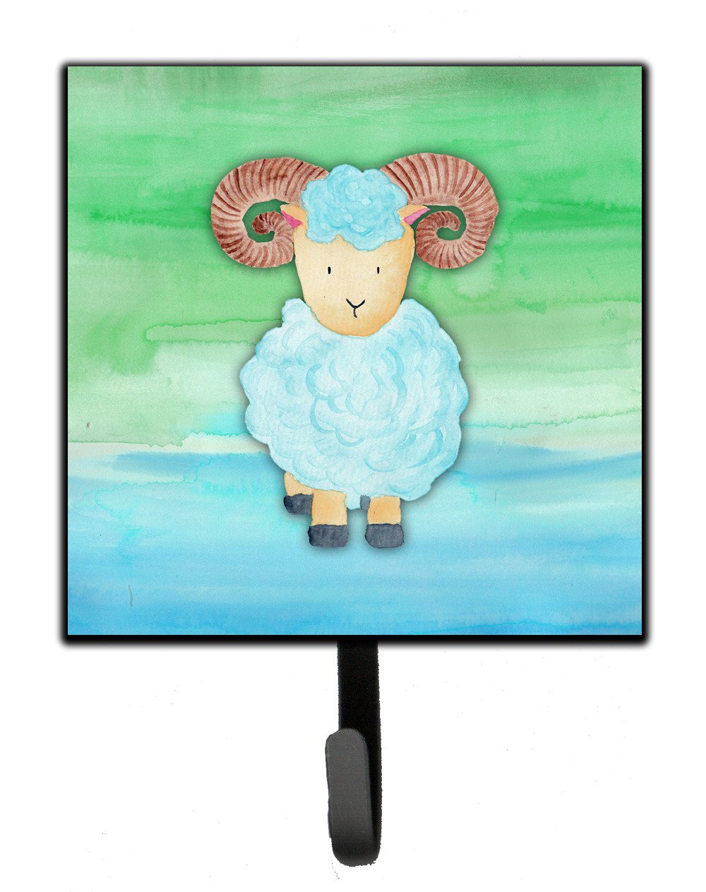 Ram Sheep Watercolor Leash or Key Holder Wall Hooks, Key Hooks Holder, Coat Rack Wall Mount, Coat Hooks, Hooks for Hanging Keys, Towels, Aprons, Leashes