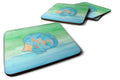 Blue Fish Watercolor Foam Coasters Set of 4 Cup Coasters for Indoor Outdoor, Tabletop Protection, Anti Slip, Mouse pad Material