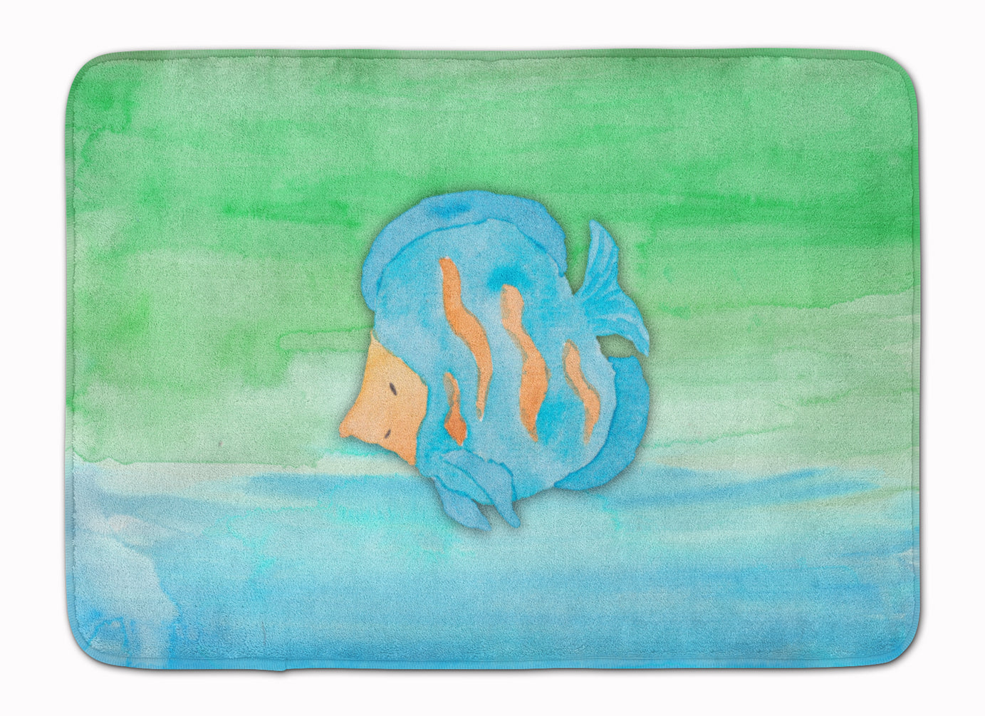 Blue Fish Watercolor Memory Foam Kitchen Mat Machine Washable Anti-Fatigue Cushion Comfort Bath or Kitchen Rug