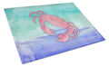 Crab Watercolor Cutting Board Tempered Glass Kitchen Cutting Surface, Heat Resistant Chopping, Non-Slip Feet, Food Prep & Serving