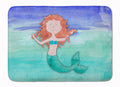 Ginger Mermaid Watercolor Memory Foam Kitchen Mat Machine Washable Anti-Fatigue Cushion Comfort Bath or Kitchen Rug
