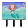 Ginger Mermaid Watercolor Leash or Key Holder Wall Hooks, Coat Rack Wall Mount, for Hanging Keys, Towels, Aprons, Leashes