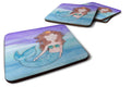 Brunette Mermaid Watercolor Foam Coasters Set of 4 Cup Coasters for Indoor Outdoor, Tabletop Protection, Anti Slip, Mouse pad Material