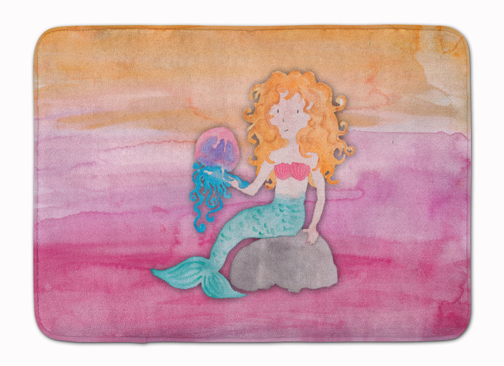Blonde Mermaid Watercolor Memory Foam Kitchen Mat Machine Washable Anti-Fatigue Cushion Comfort Bath or Kitchen Rug