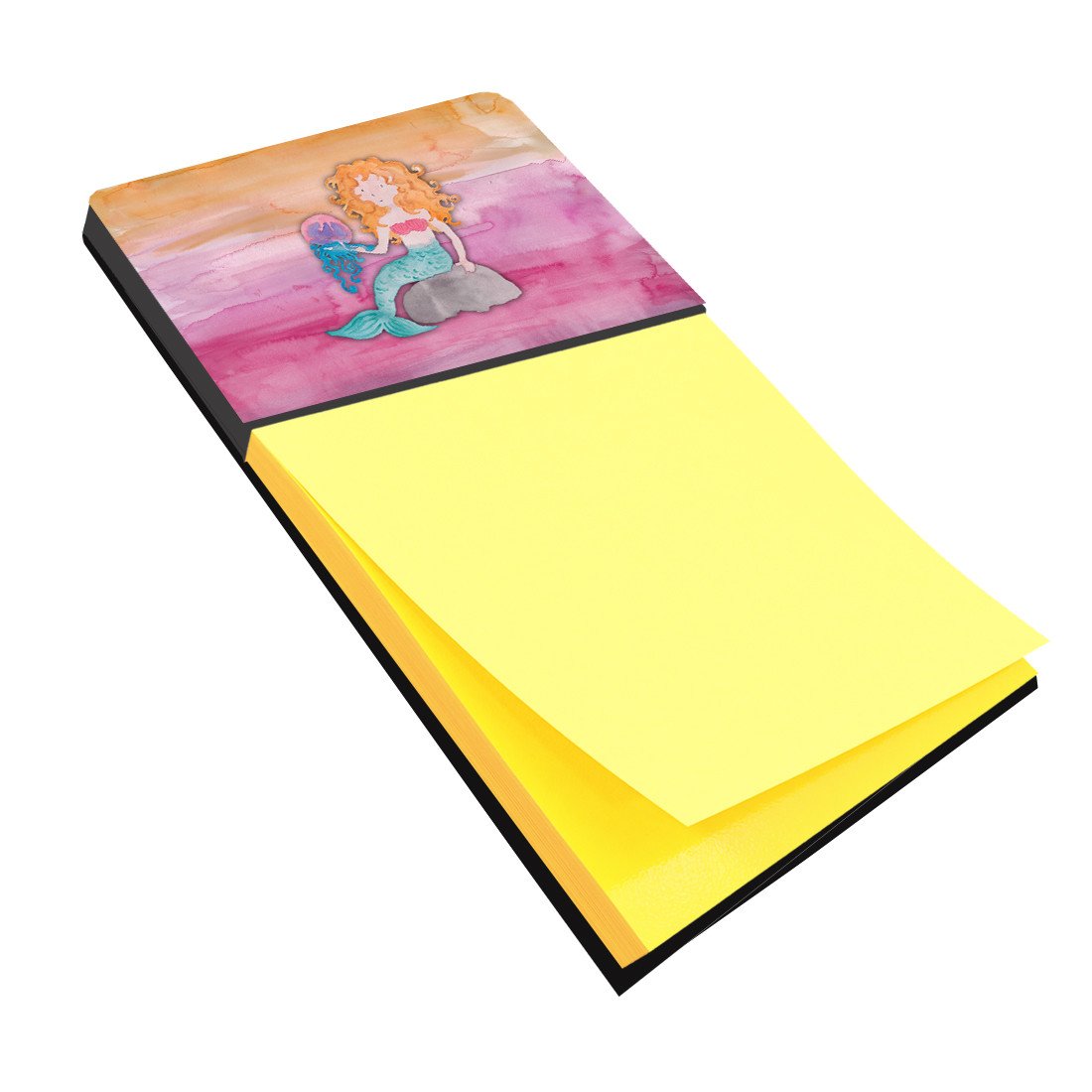 Blonde Mermaid Watercolor Watercolor Sticky Note Holder Refillable Dispenser Desk Accessory 3x3 Pad Gift