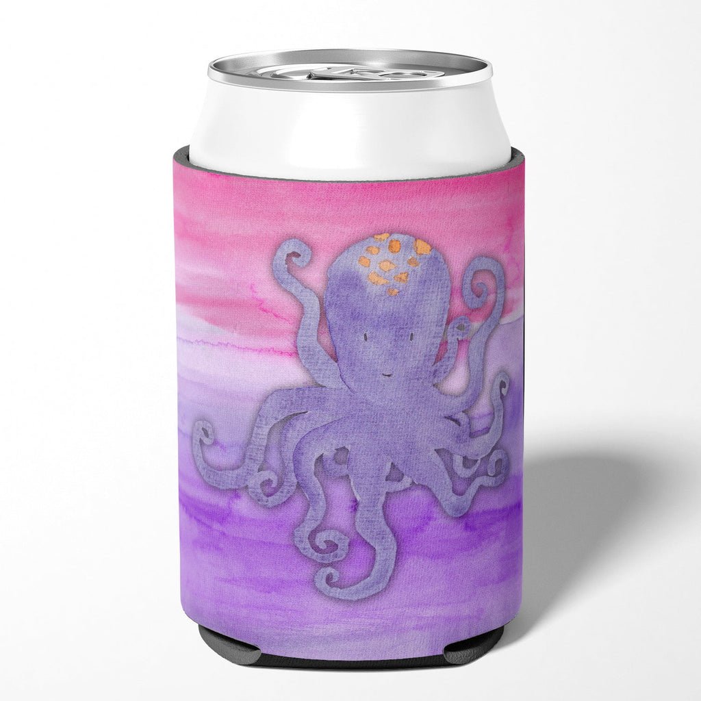 Octopus Watercolor Can or Bottle Hugger Cooler Sleeve for Standard 12 oz Cans, Insulated Foam Beer & Soda Can Hugger Reusable