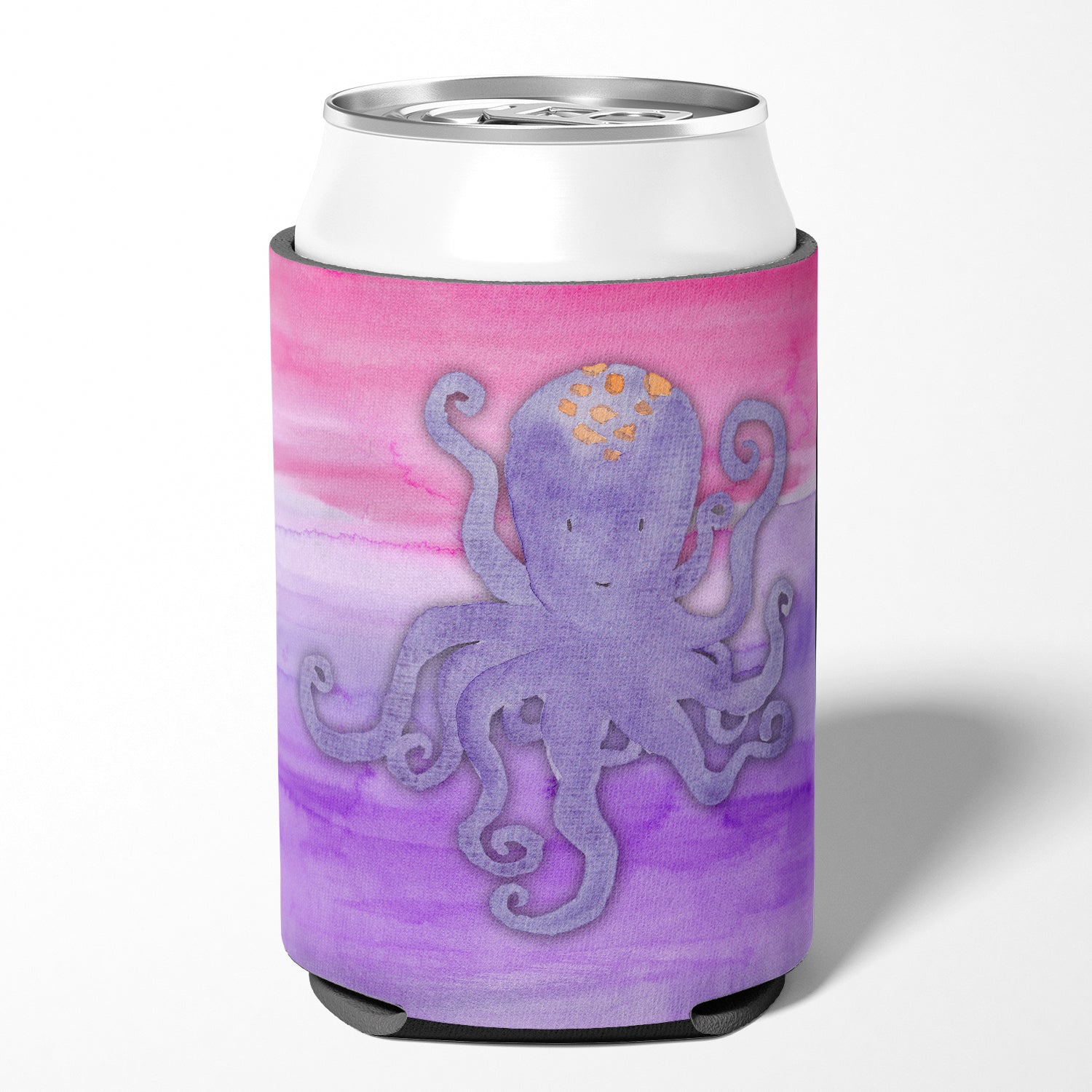 Octopus Watercolor Can or Bottle Hugger Cooler Sleeve for Standard 12 oz Cans, Insulated Foam Beer & Soda Can Hugger Reusable