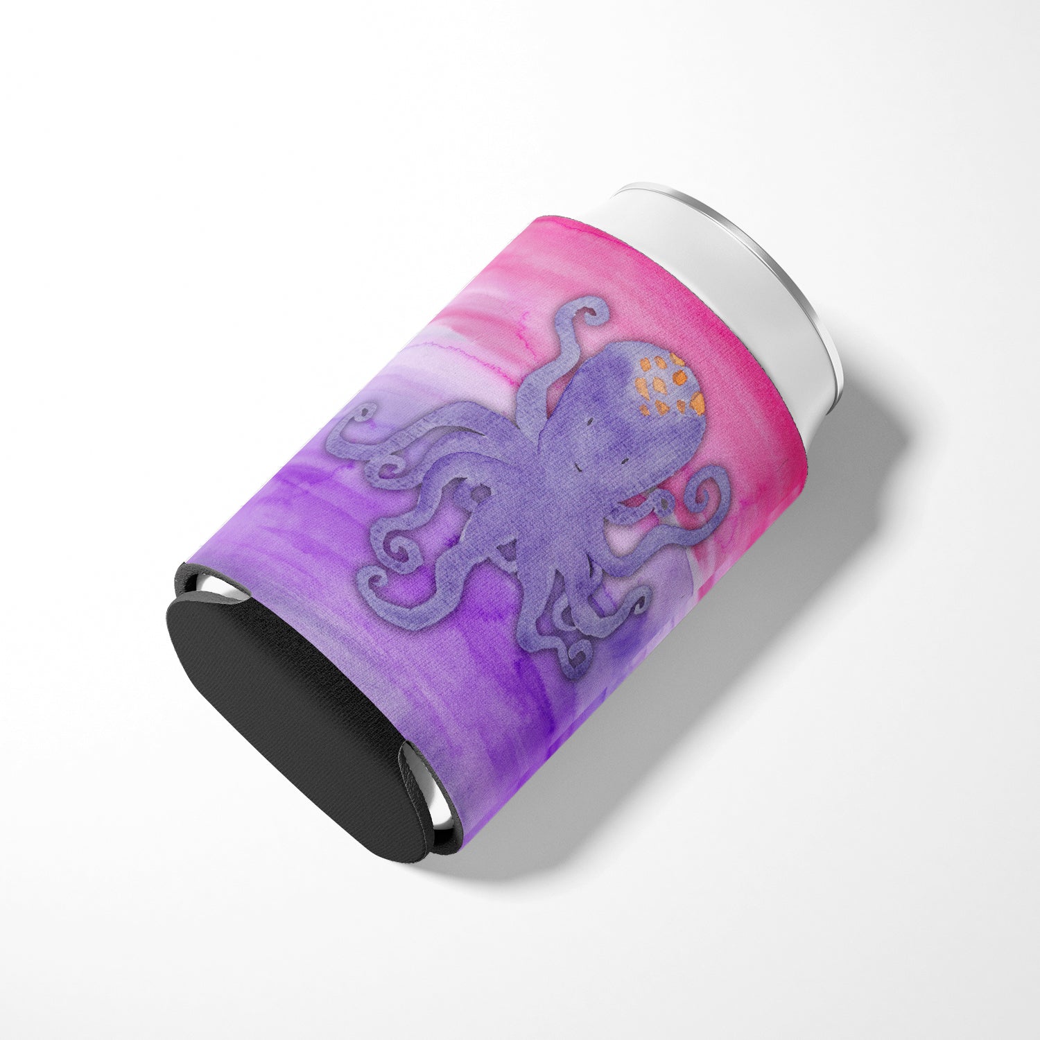Octopus Watercolor Can or Bottle Hugger Cooler Sleeve for Standard 12 oz Cans, Insulated Foam Beer & Soda Can Hugger Reusable