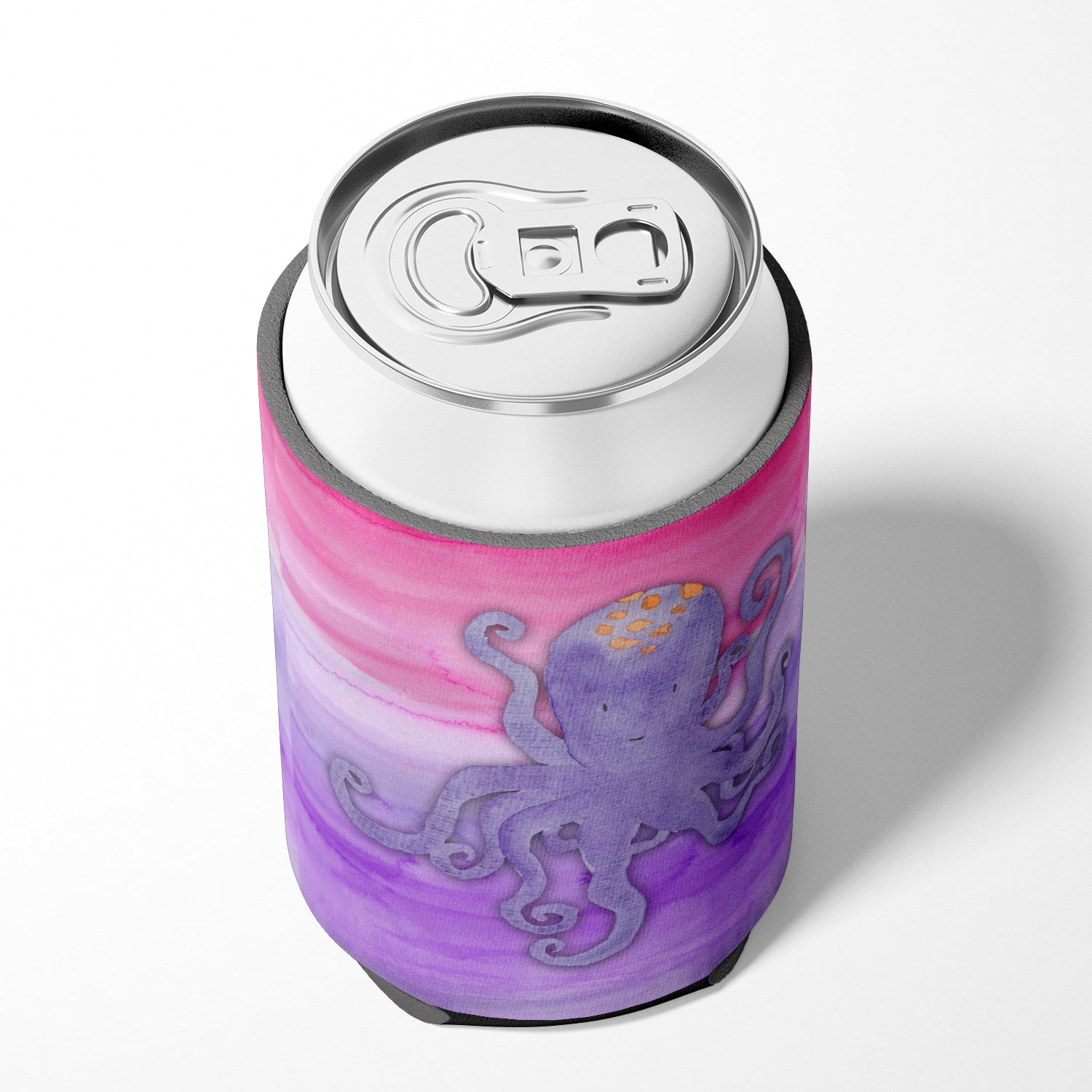 Octopus Watercolor Can or Bottle Hugger Cooler Sleeve for Standard 12 oz Cans, Insulated Foam Beer & Soda Can Hugger Reusable