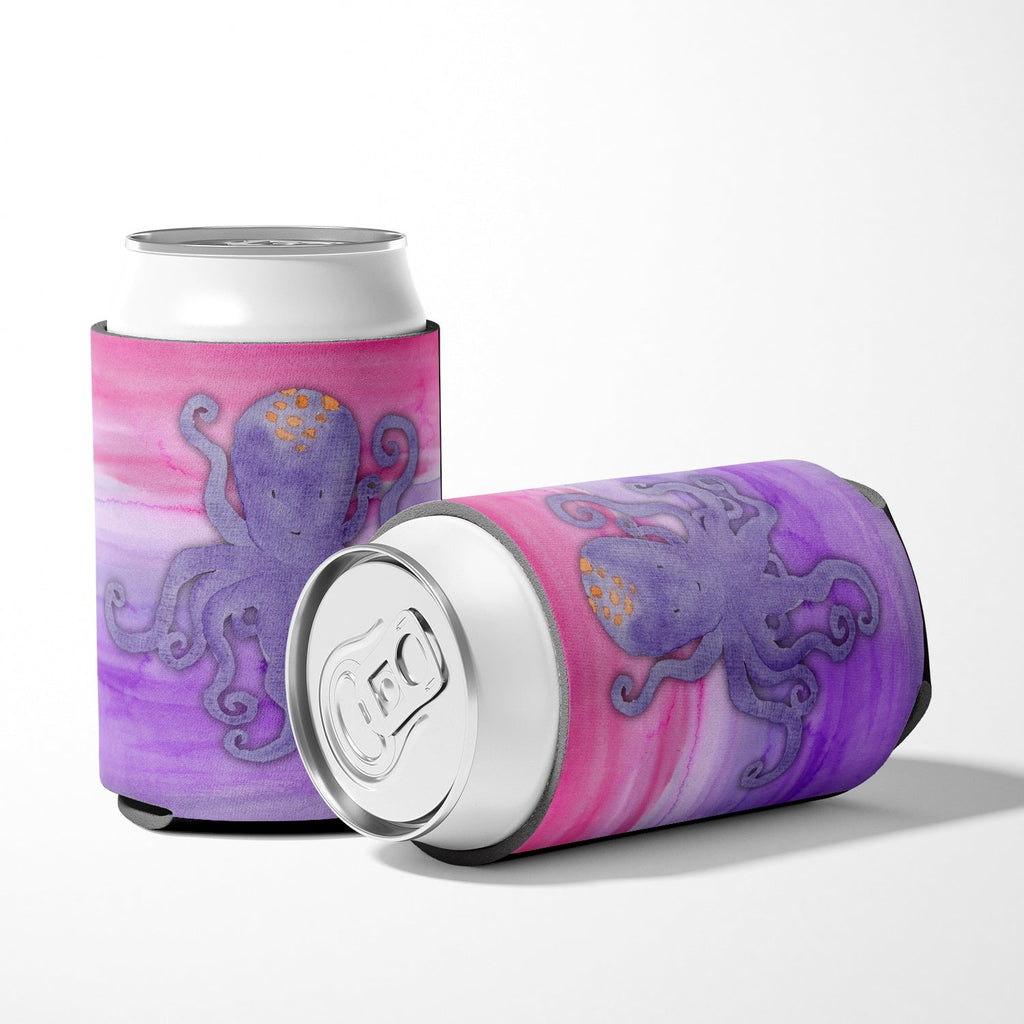 Octopus Watercolor Can or Bottle Hugger Cooler Sleeve for Standard 12 oz Cans, Insulated Foam Beer & Soda Can Hugger Reusable
