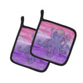 Octopus Watercolor Pot Holder Set of 2 Heat Resistant Quilted Hot Pads 7.5 x 7.5 Inch, Insulated Kitchen Trivets for Cooking & Baking