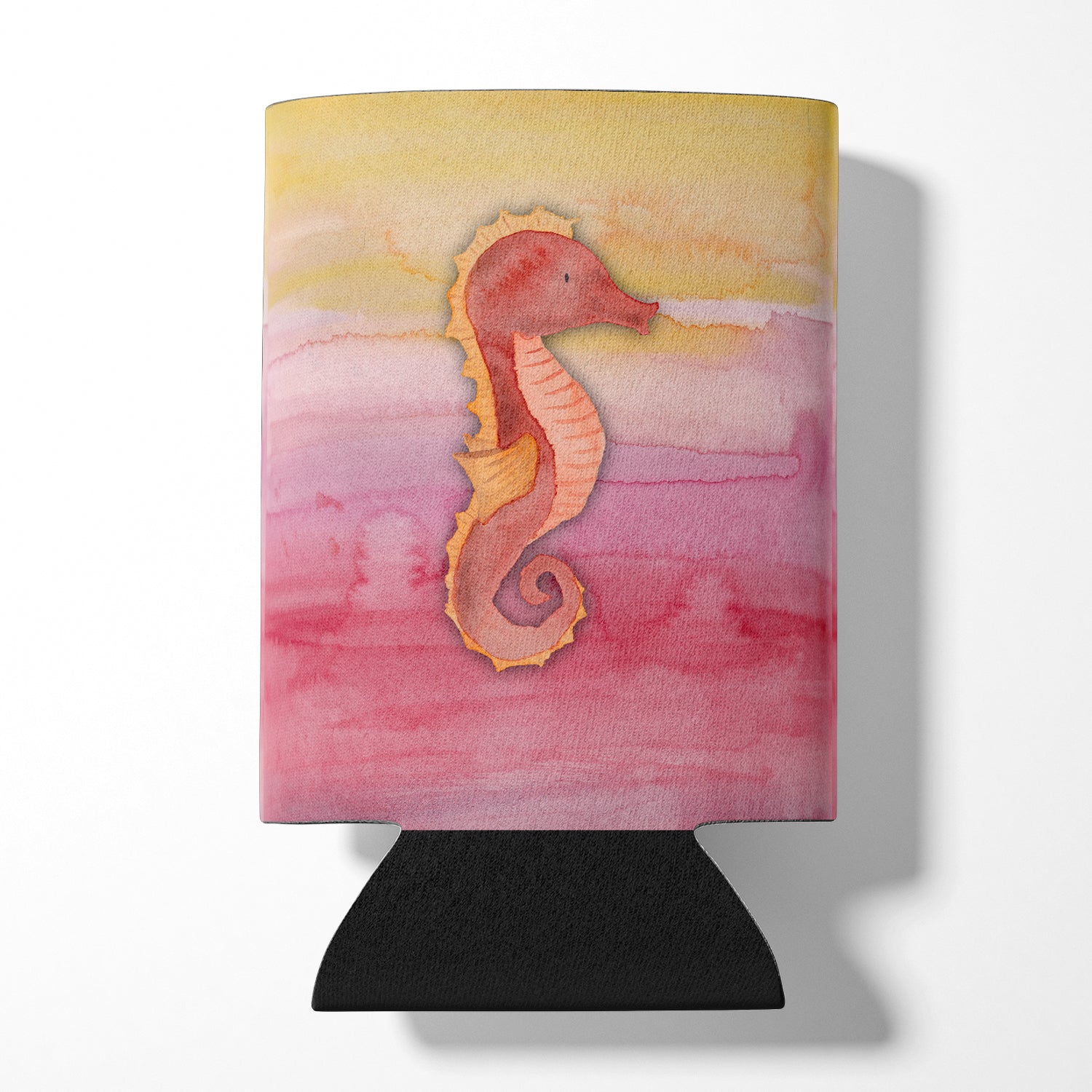 Seahorse Watercolor Can or Bottle Hugger Cooler Sleeve for Standard 12 oz Cans, Insulated Foam Beer & Soda Can Hugger Reusable