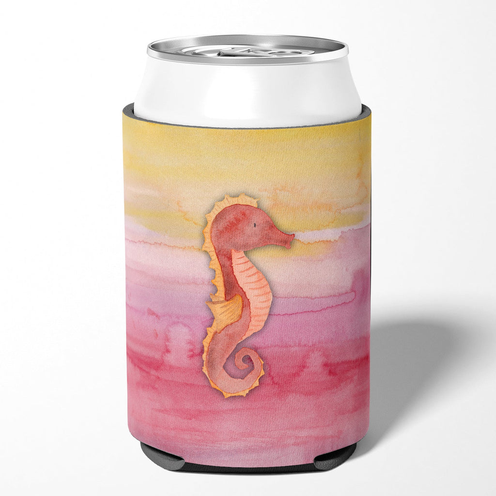 Seahorse Watercolor Can or Bottle Hugger Cooler Sleeve for Standard 12 oz Cans, Insulated Foam Beer & Soda Can Hugger Reusable