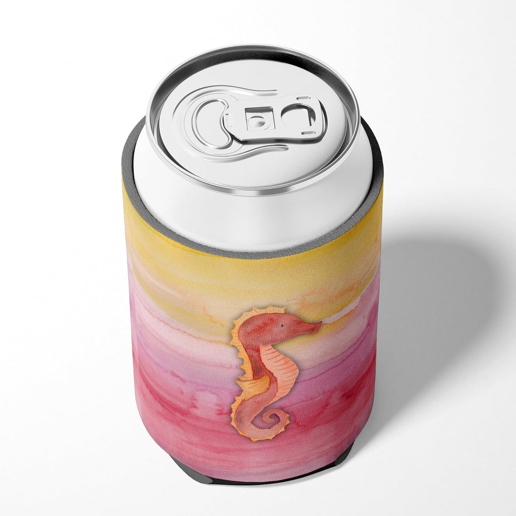 Seahorse Watercolor Can or Bottle Hugger Cooler Sleeve for Standard 12 oz Cans, Insulated Foam Beer & Soda Can Hugger Reusable