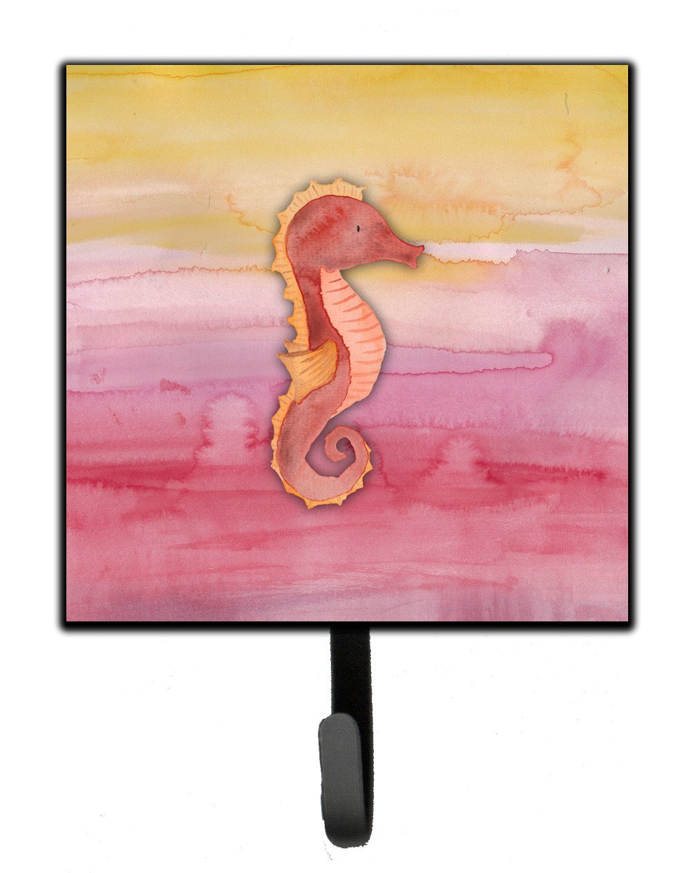 Seahorse Watercolor Leash or Key Holder Wall Hooks, Key Hooks Holder, Coat Rack Wall Mount, Coat Hooks, Hooks for Hanging Keys, Towels, Aprons, Leashes
