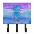 Blue Owl Watercolor Leash or Key Holder Wall Hooks, Coat Rack Wall Mount, for Hanging Keys, Towels, Aprons, Leashes