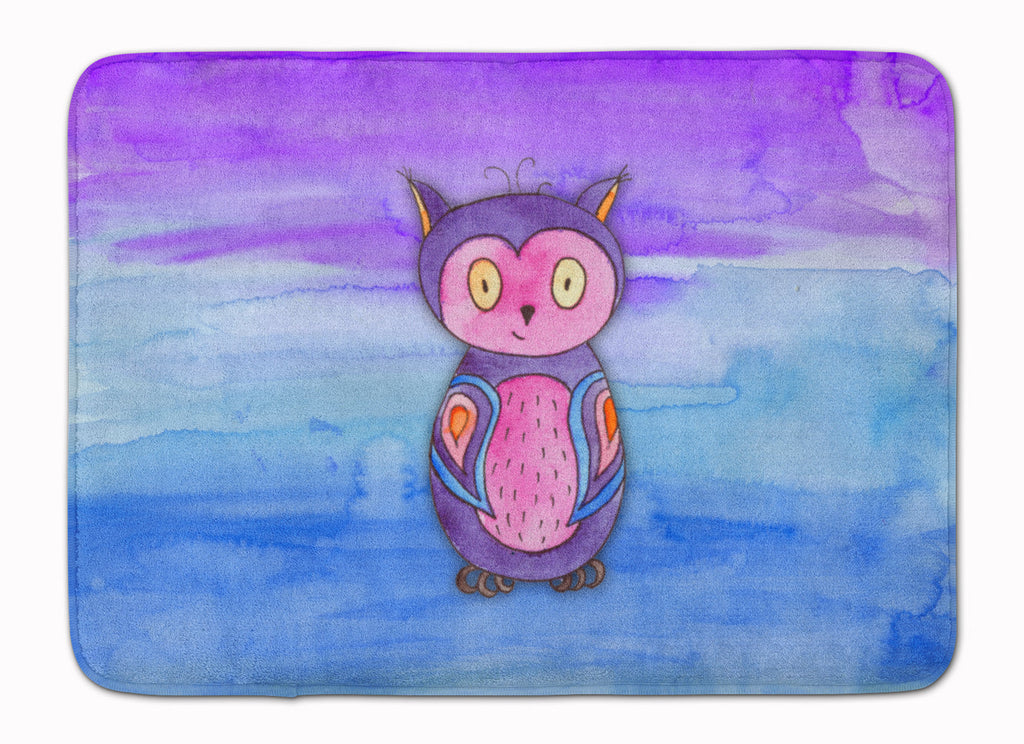 Pink and Purple Owl Watercolor Memory Foam Kitchen Mat Machine Washable Anti-Fatigue Cushion Comfort Bath or Kitchen Rug