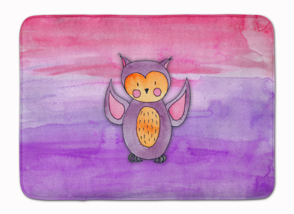 Pink and Purple Owl Watercolor Memory Foam Kitchen Mat Machine Washable Anti-Fatigue Cushion Comfort Bath or Kitchen Rug