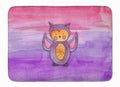 Pink and Purple Owl Watercolor Memory Foam Kitchen Mat Machine Washable Anti-Fatigue Cushion Comfort Bath or Kitchen Rug