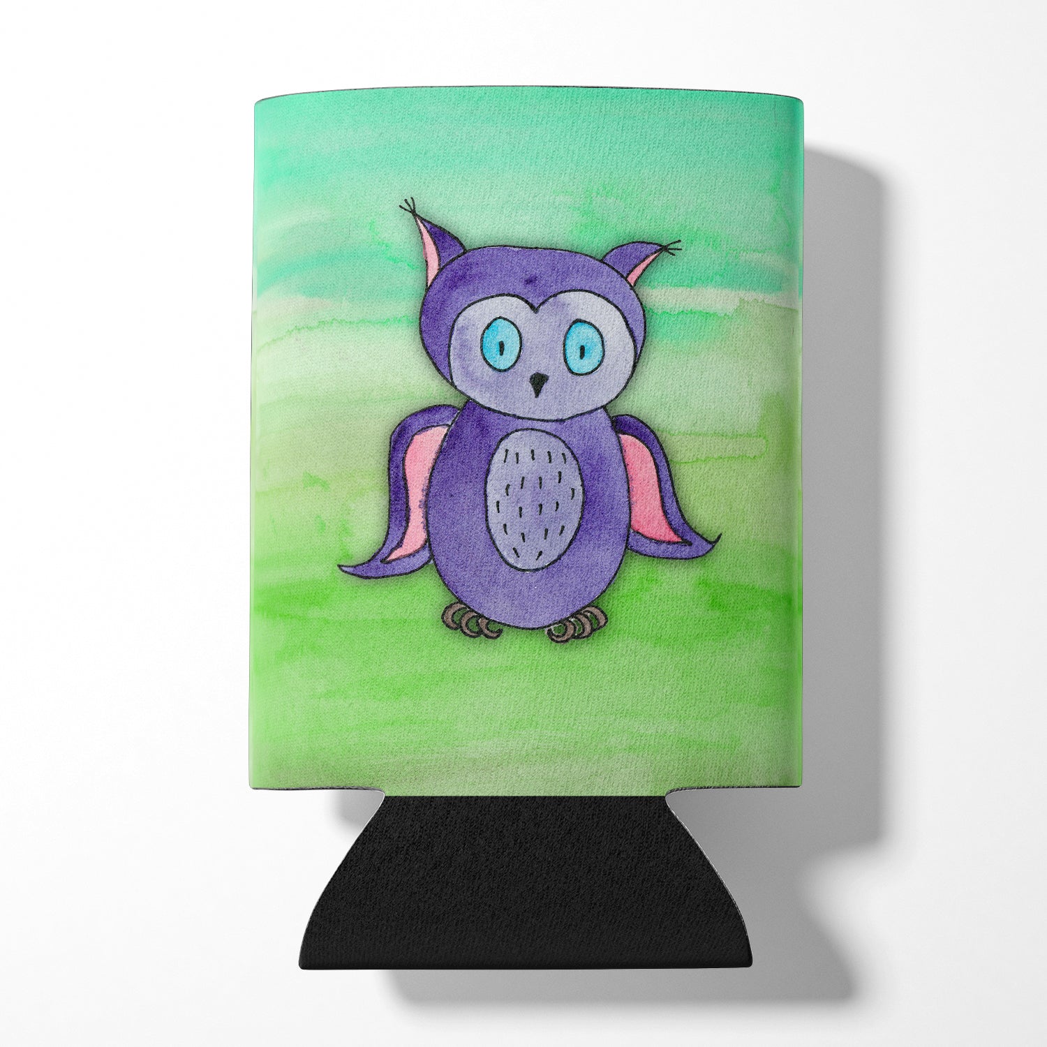 Purple Owl Watercolor Can or Bottle Hugger Cooler Sleeve for Standard 12 oz Cans, Insulated Foam Beer & Soda Can Hugger Reusable
