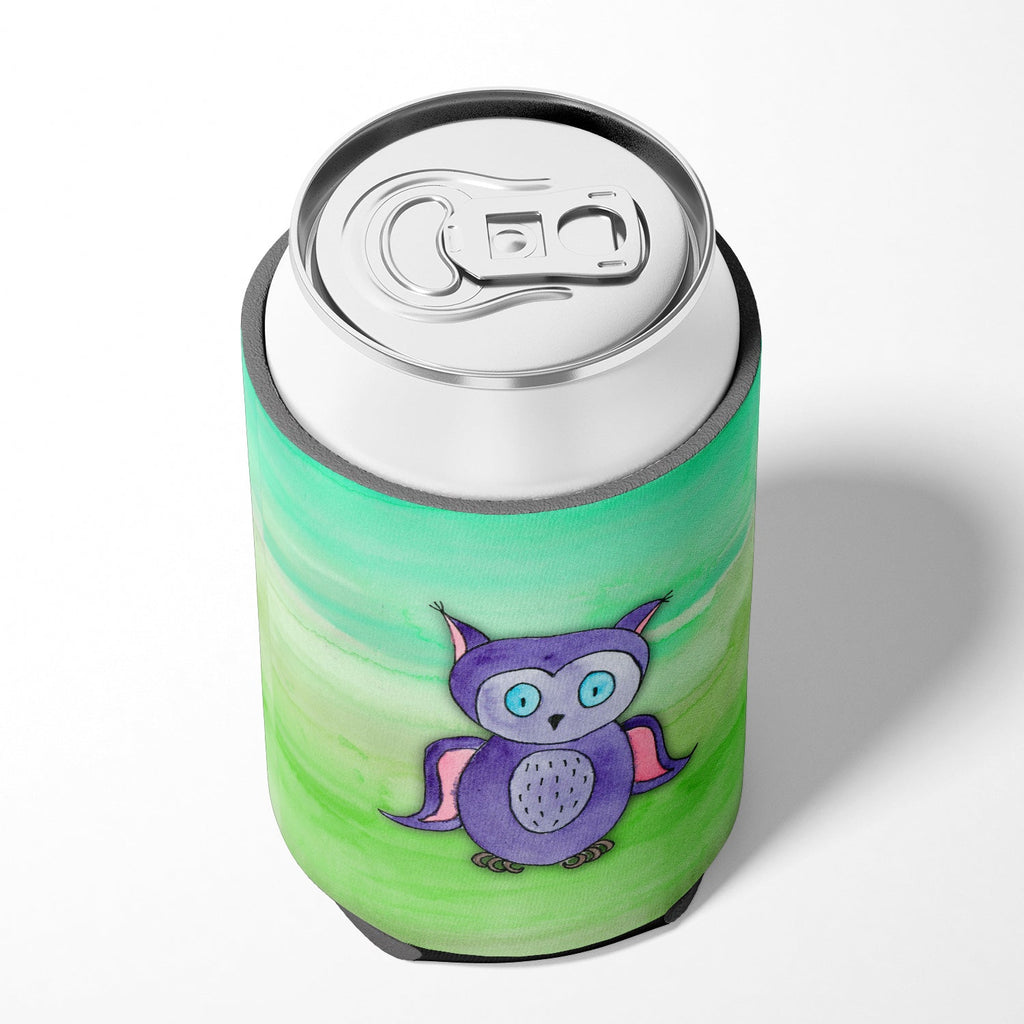 Purple Owl Watercolor Can or Bottle Hugger Cooler Sleeve for Standard 12 oz Cans, Insulated Foam Beer & Soda Can Hugger Reusable